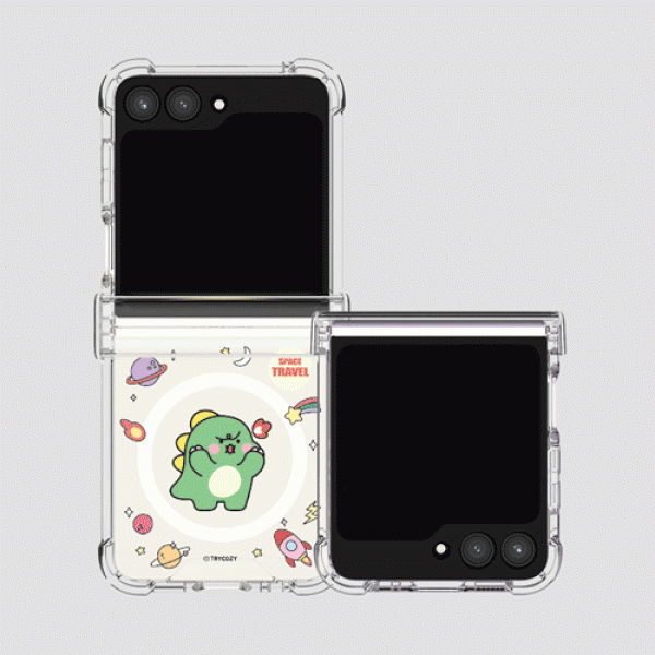 [갤럭시 Z플립7] 리틀티노의 하루 힌지보호 맥세이프 투명 범퍼 케이스